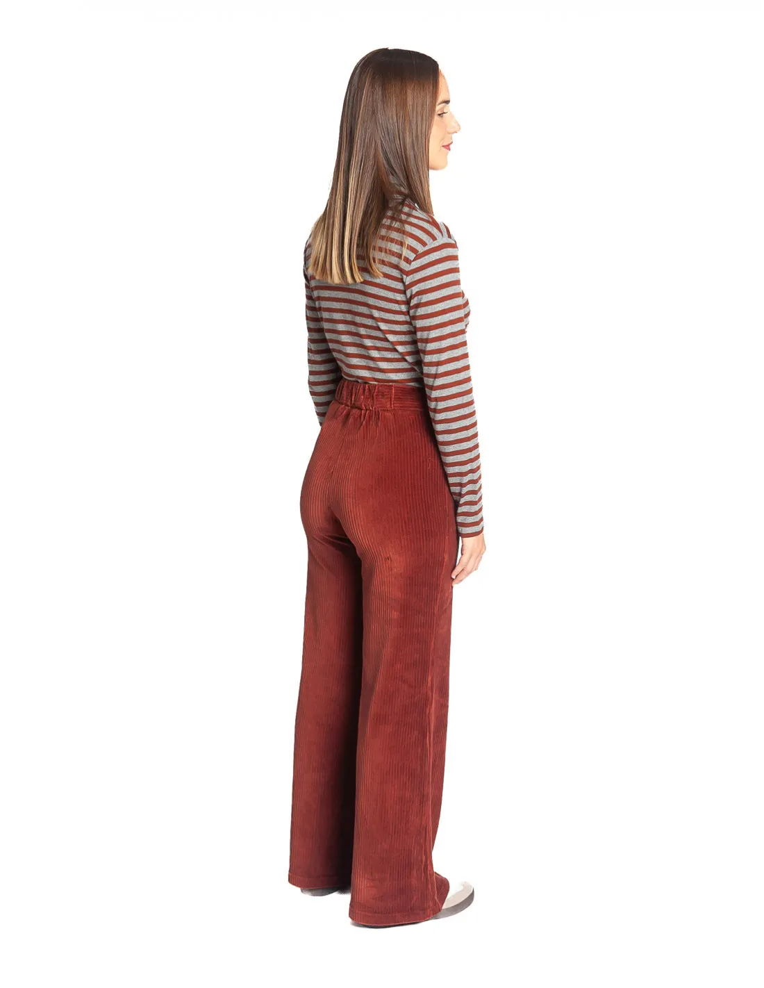 PANTALON PANA ELASTICA TERRACOTA NICE THINGS