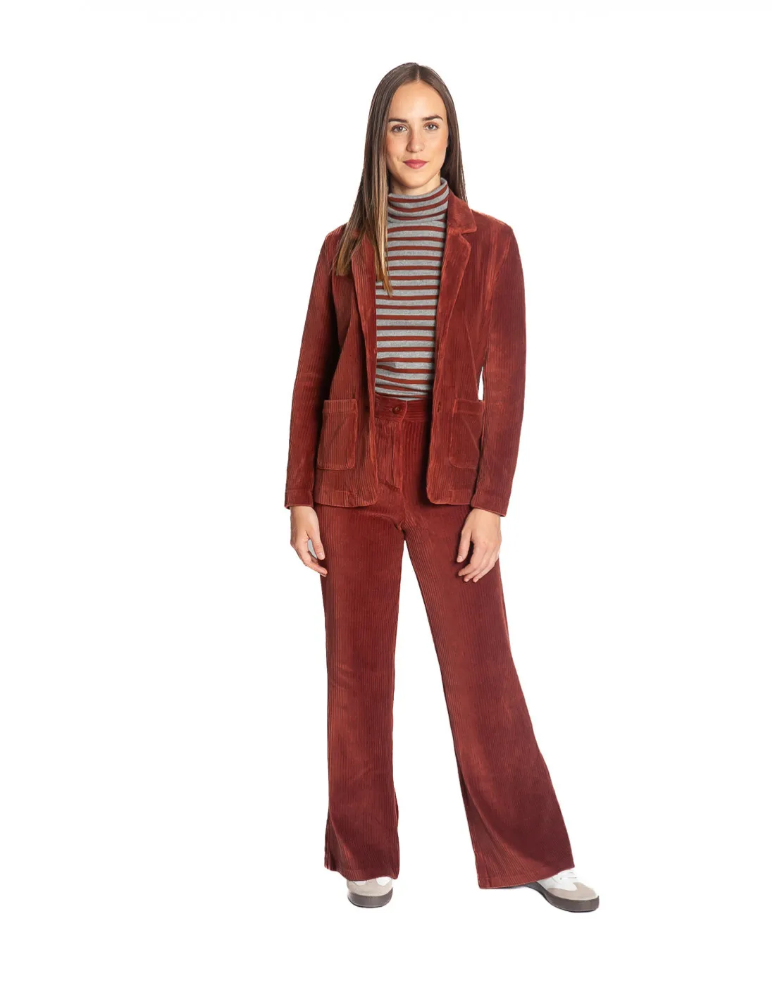 PANTALON PANA ELASTICA TERRACOTA NICE THINGS