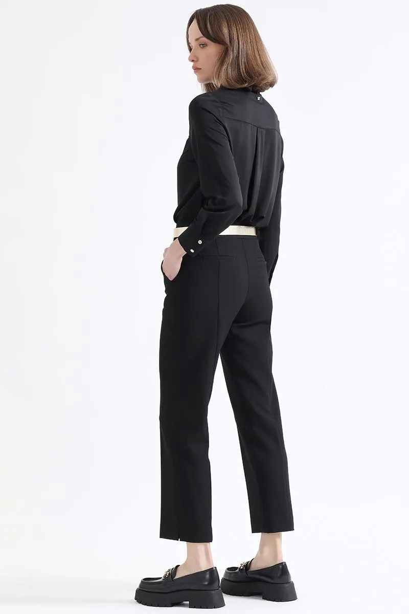 PANTALON SASTRE TIRO ALTO, NEGRO