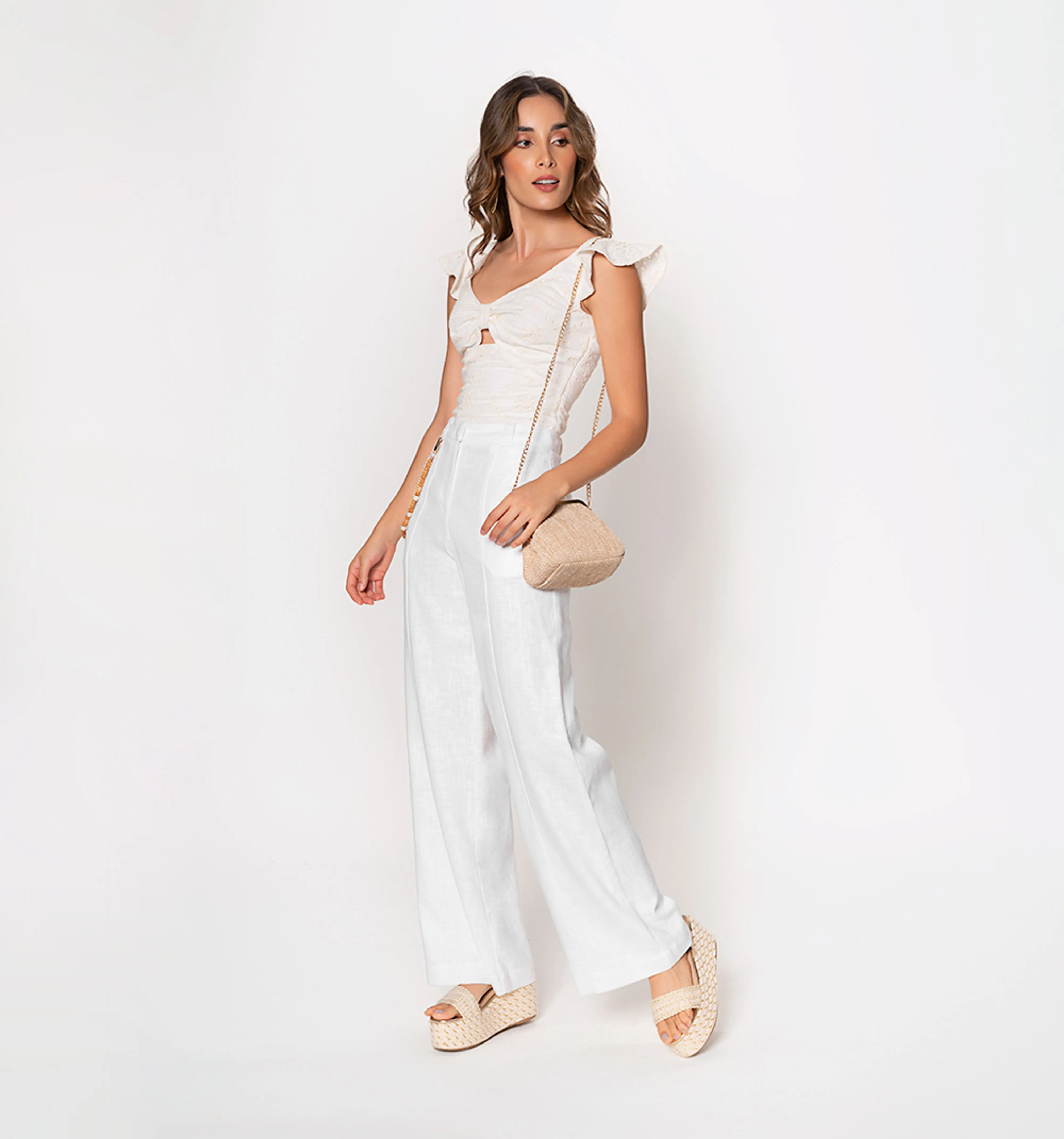 Pantalon tiro alto  cadena artesanal en
