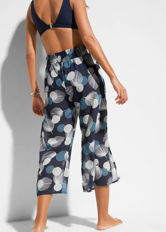 Pantalón playero 3/4 sostenible Azul
