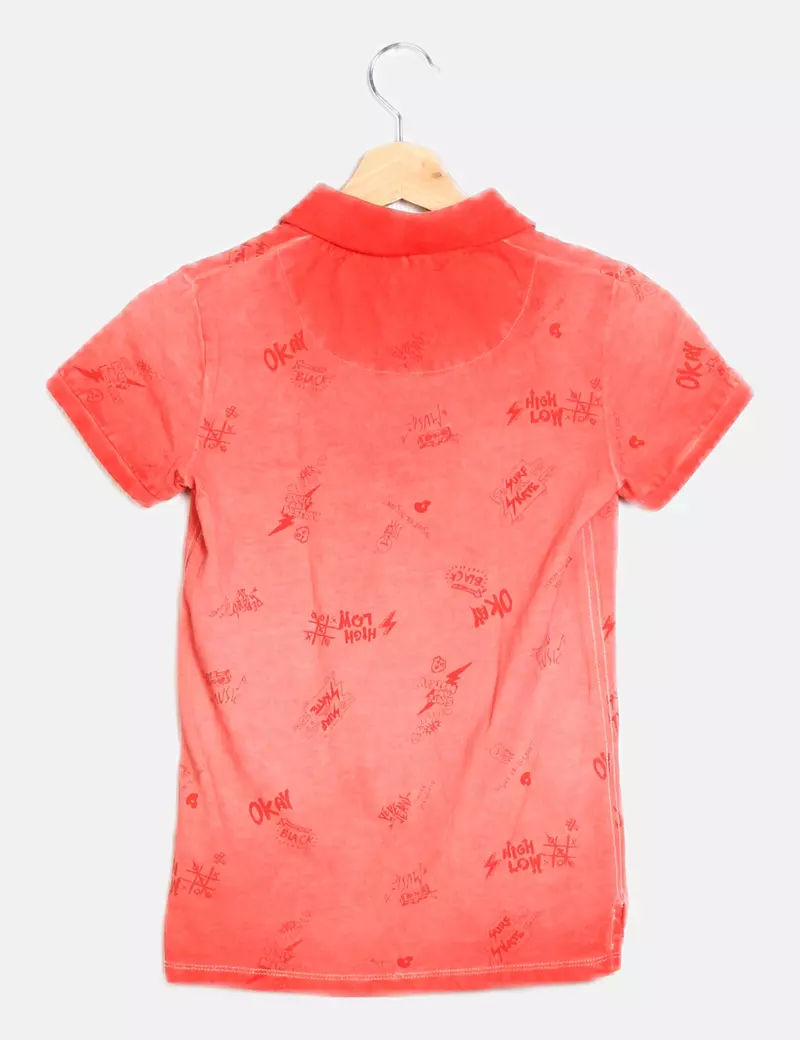 Pepe Jeans Polo rojo estampado