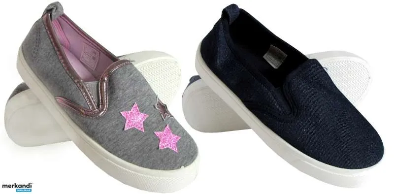 PEPEGI BAILARINAS SLIP ON SNEAKERS ZAPATILLAS DEPORTIVAS NIÑOS GRIS AZUL MARINO 28  32