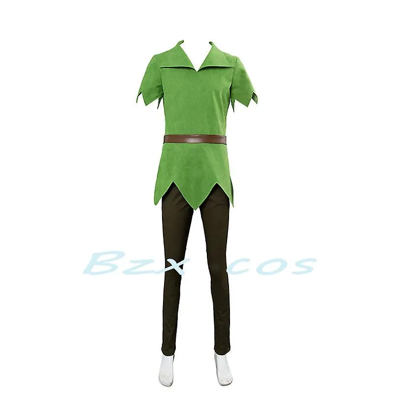 Peter Pan Cosplay Anime Disfraz Elfo Verde Uniforme Vestidos Niños Niñas Halloween Carnaval Disfraz Fancy Dress Suit Hombres
