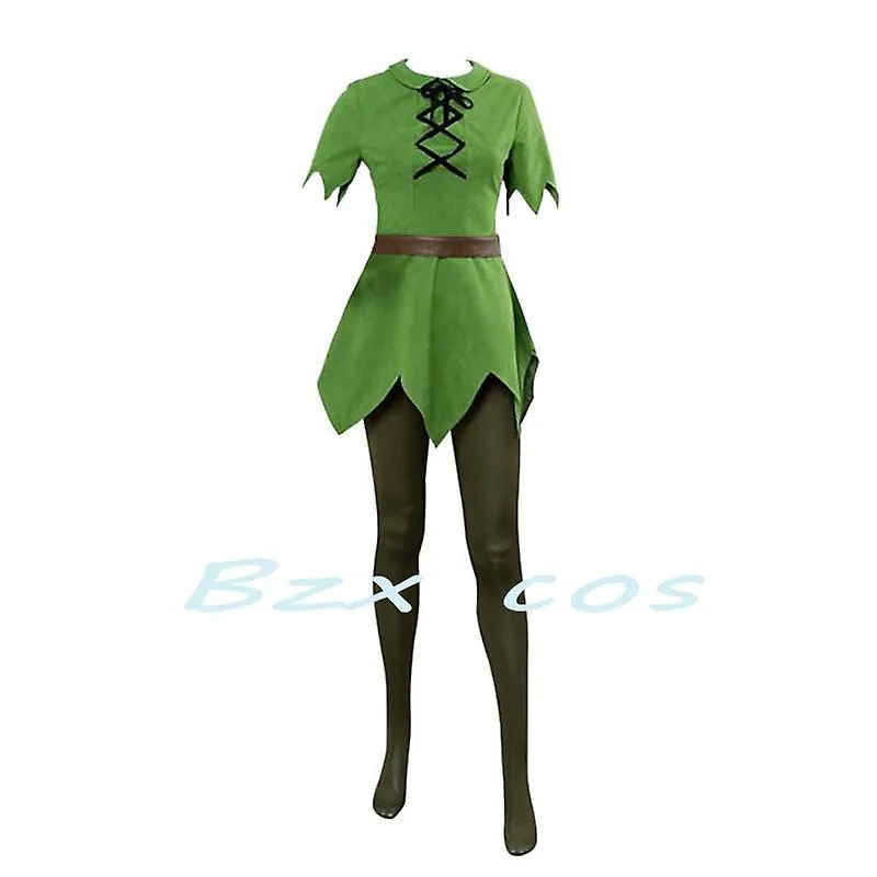 Peter Pan Cosplay Anime Disfraz Elfo Verde Uniforme Vestidos Niños Niñas Halloween Carnaval Disfraz Fancy Dress Suit Hombres