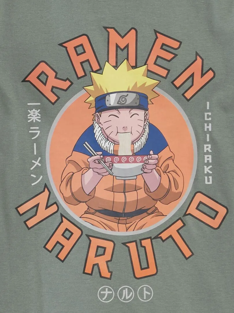 PIJAMA CORTO  ESTAMPADO DE 'NARUTO' 2 PIEZAS  KAKI