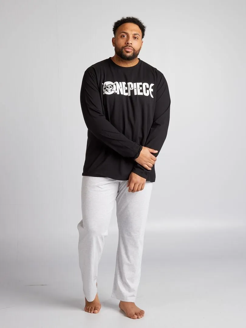 PIJAMA 'ONE PIECE'  2 PIEZAS  NEGRO