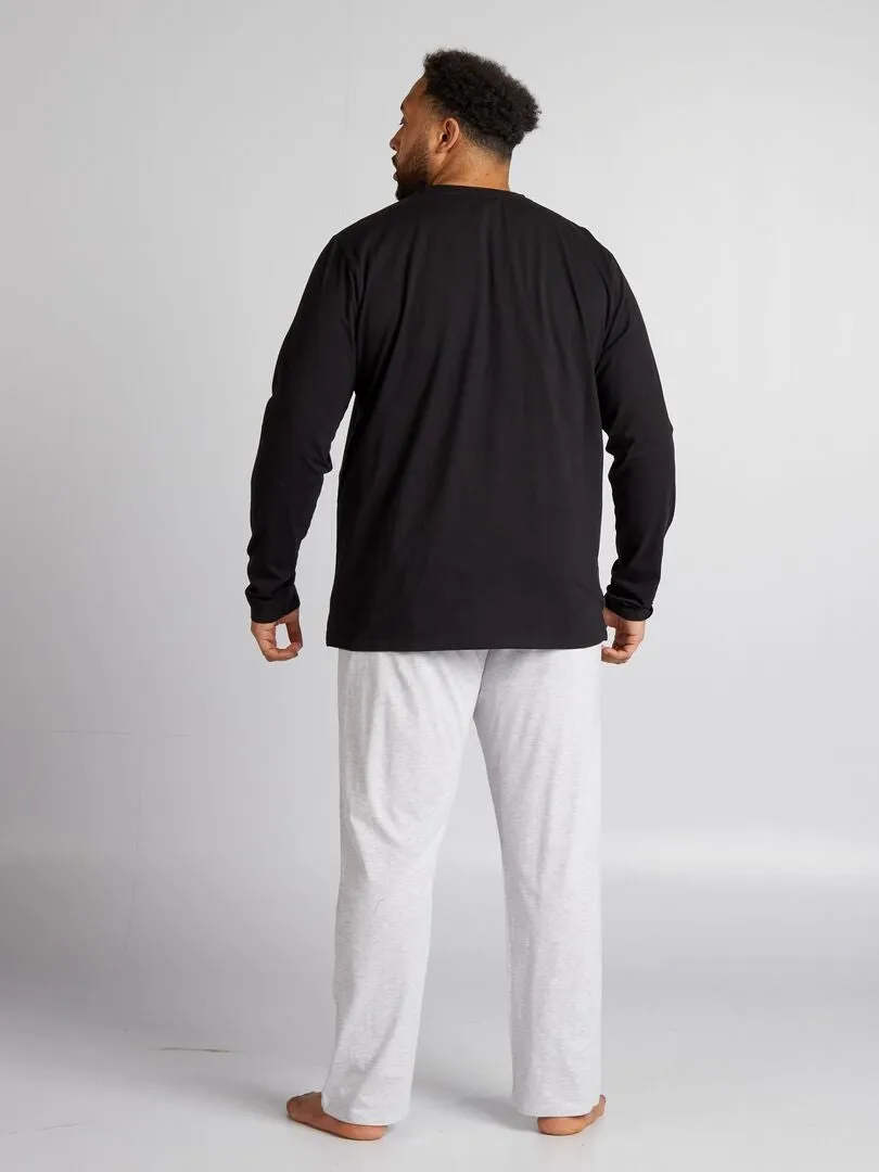 PIJAMA 'ONE PIECE'  2 PIEZAS  NEGRO