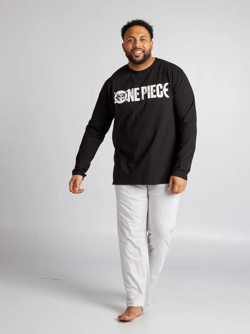 PIJAMA 'ONE PIECE'  2 PIEZAS  NEGRO