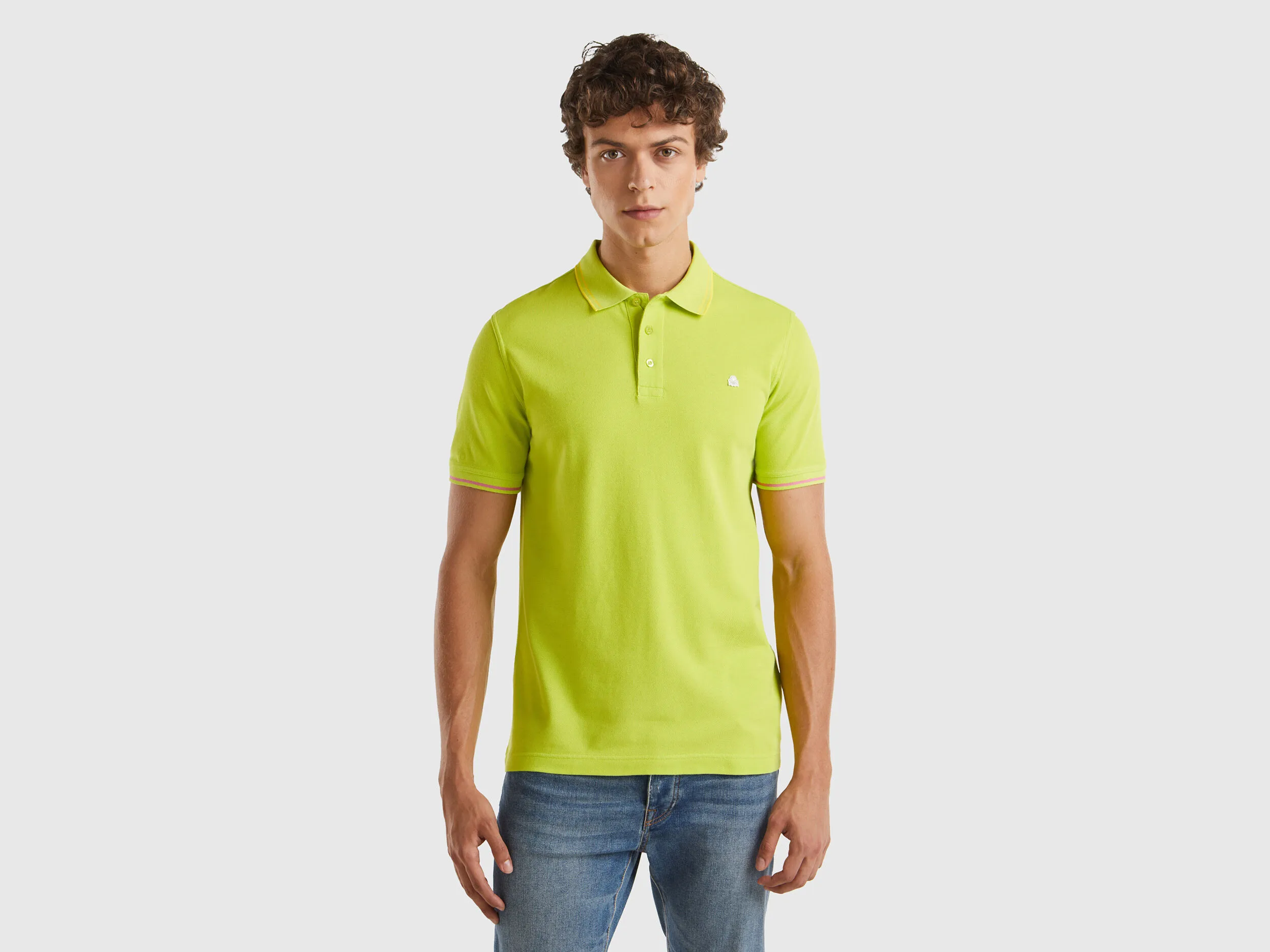 Polo amarillo lima de algodón orgánico