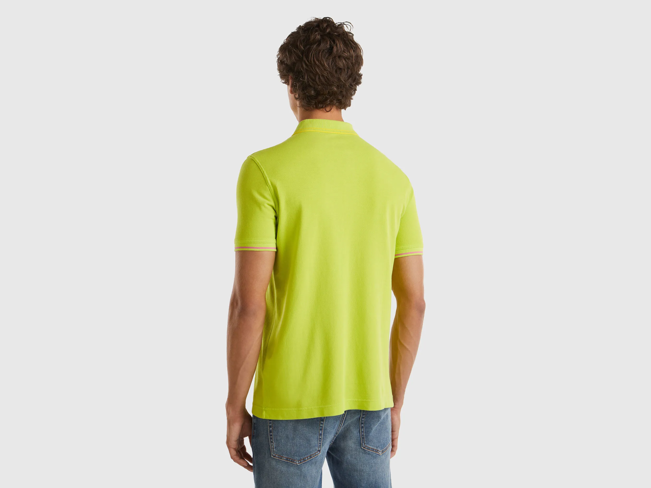 Polo amarillo lima de algodón orgánico