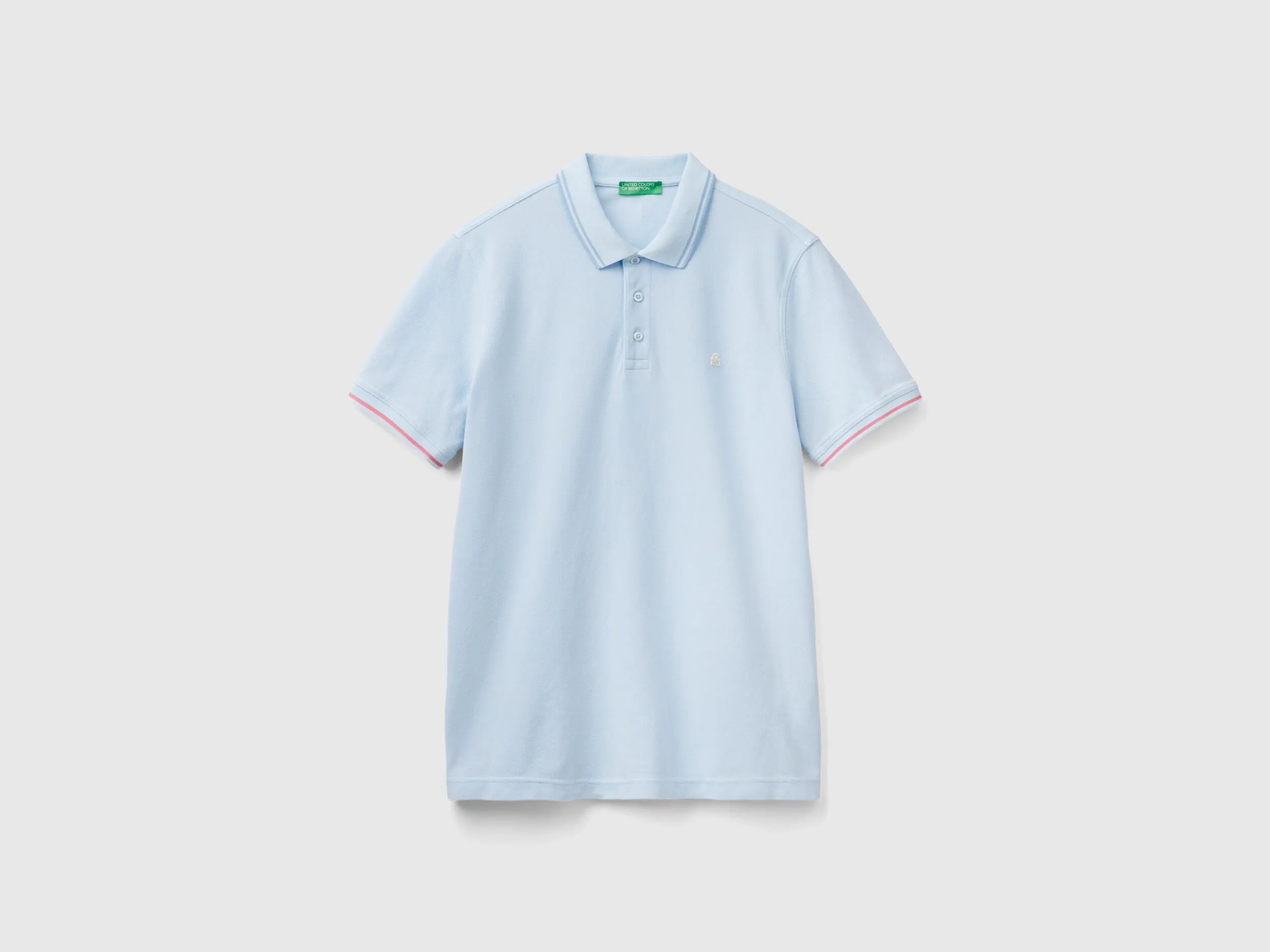 Polo celeste de algodón orgánico