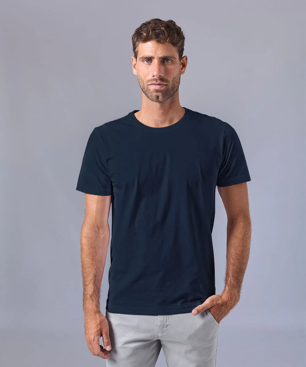 POLO MANGA CORTA BASICO CUELLO REDONDO AZUL MARINO OI24