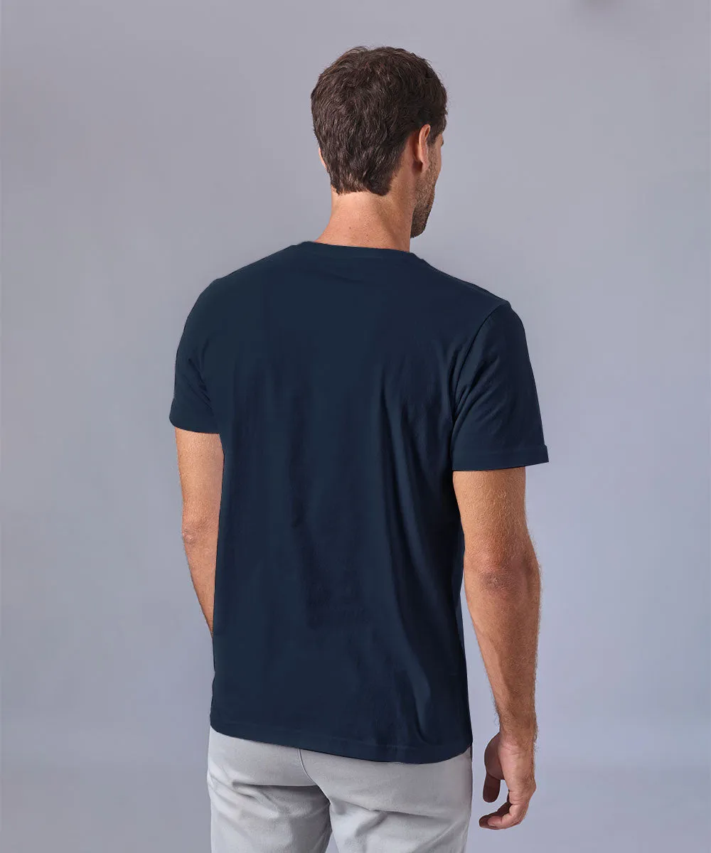 POLO MANGA CORTA BASICO CUELLO REDONDO AZUL MARINO OI24
