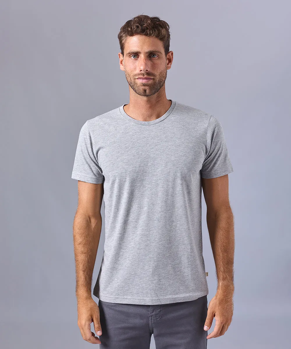POLO MANGA CORTA BASICO CUELLO REDONDO MELANGE OI24