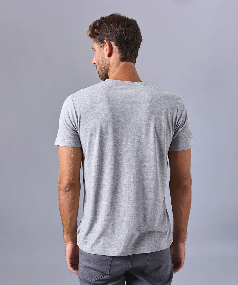 POLO MANGA CORTA BASICO CUELLO REDONDO MELANGE OI24