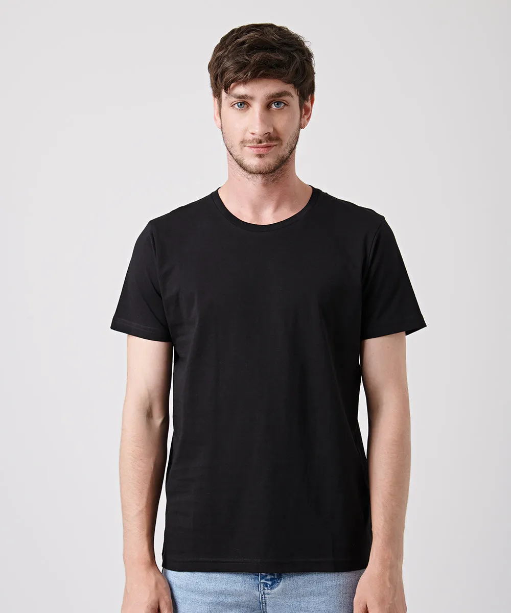 POLO MANGA CORTA BASICO CUELLO REDONDO NEGRO
