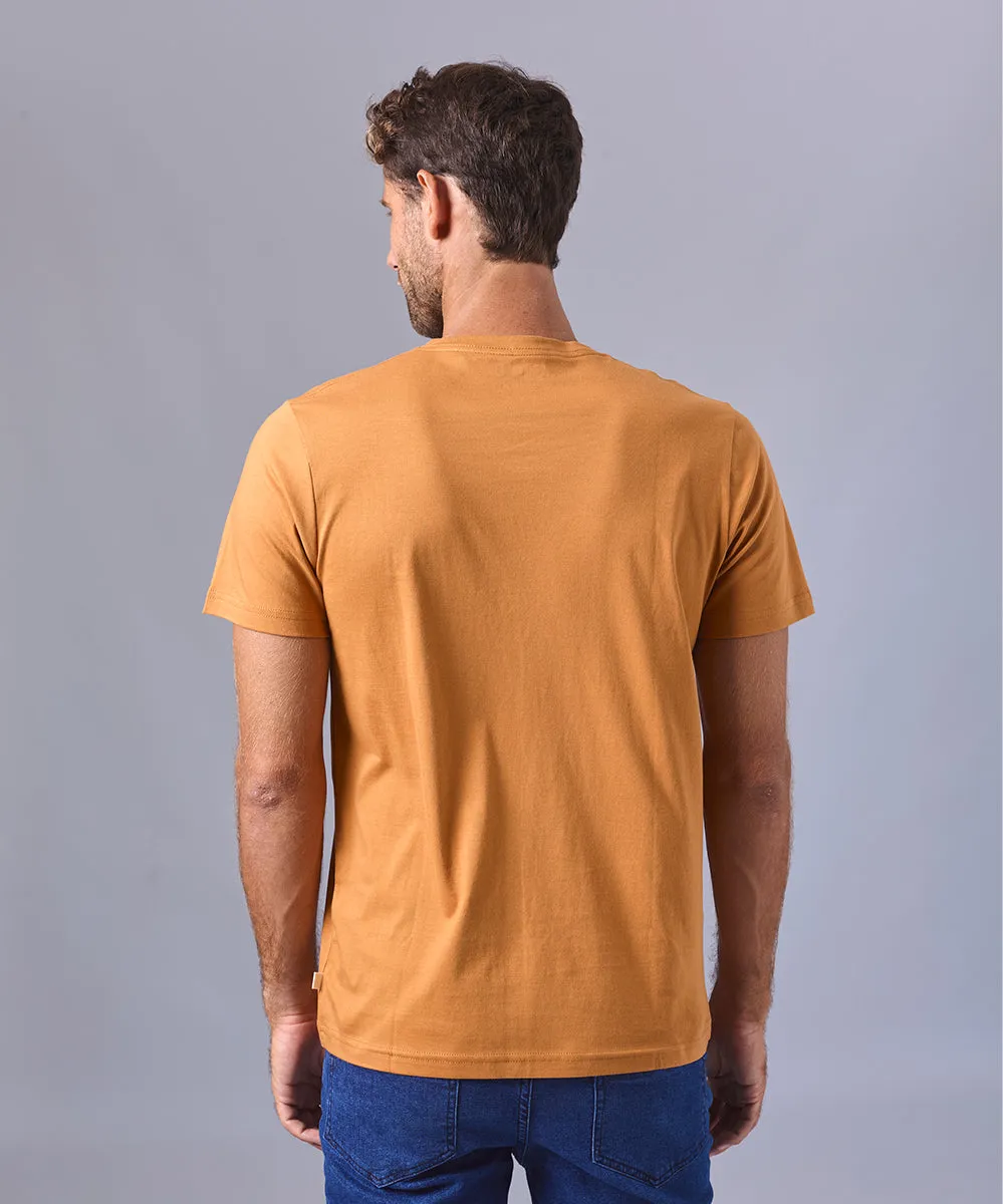 POLO MANGA CORTA BASICO CUELLO V CANELA OI24
