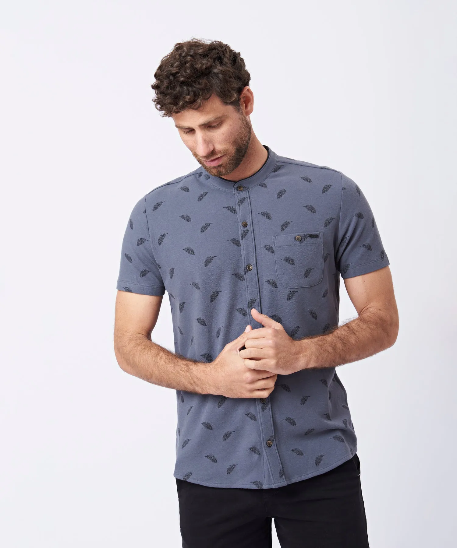 POLO MANGA CORTA PIQUE BASEBALL ESTAMPADO PV23 CHARCOAL