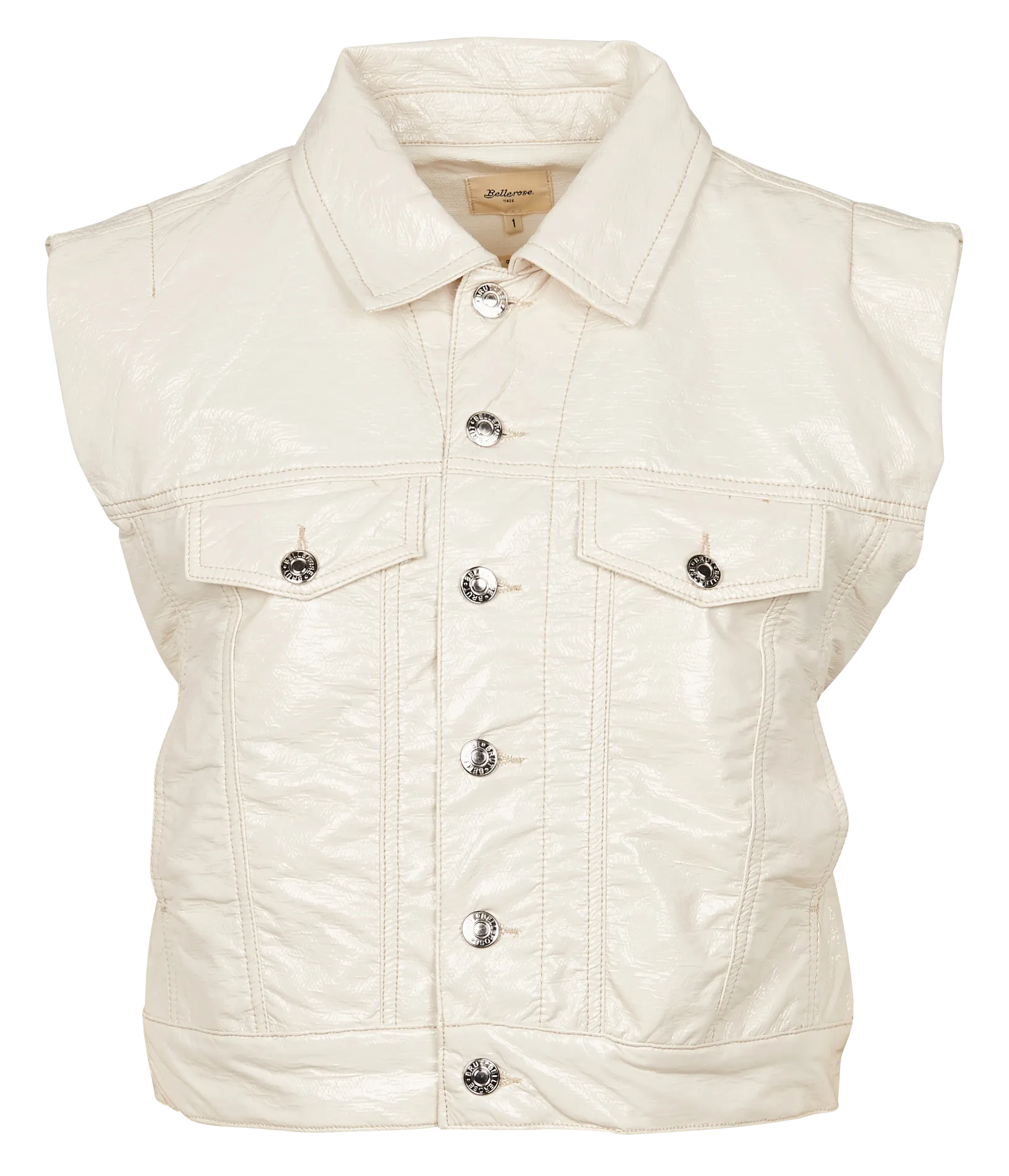 PONK  CHAQUETA CORTA DE MEZCLA DE ALGODóN CON CUELLO CLáSICO EN BEIGE