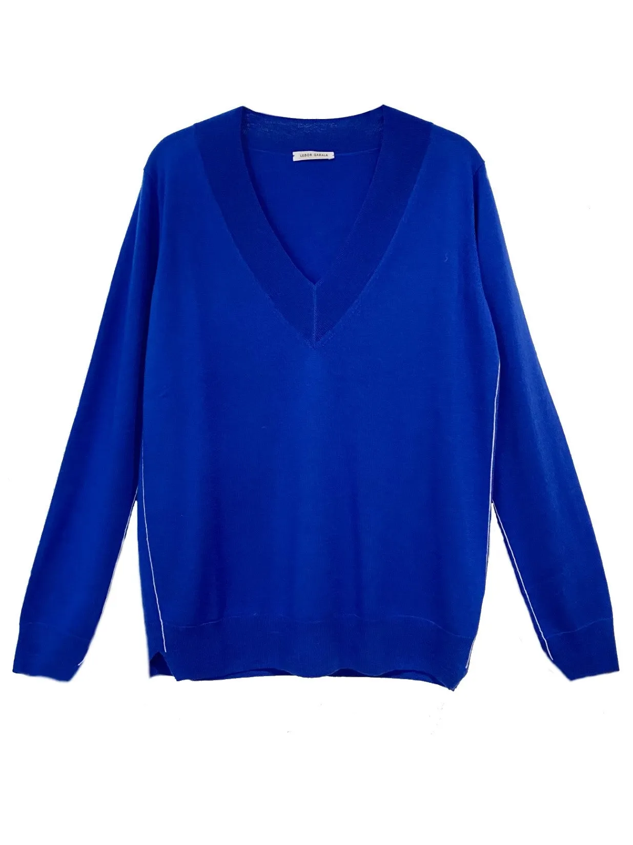 PUNTO ESCOTE V COSTURA AZUL