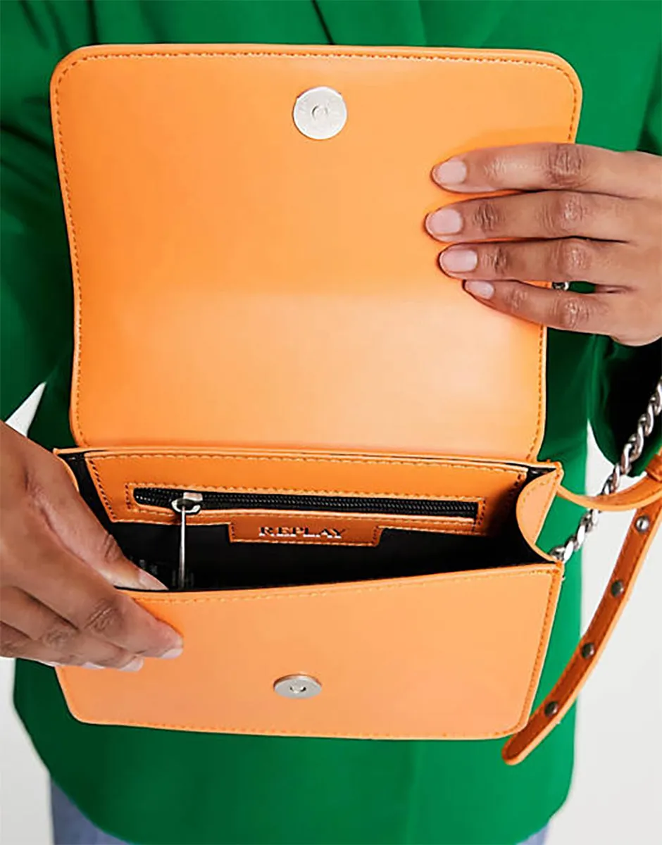 Replay FW3001 Bolso cruzado con estrellas para mujer en naranja