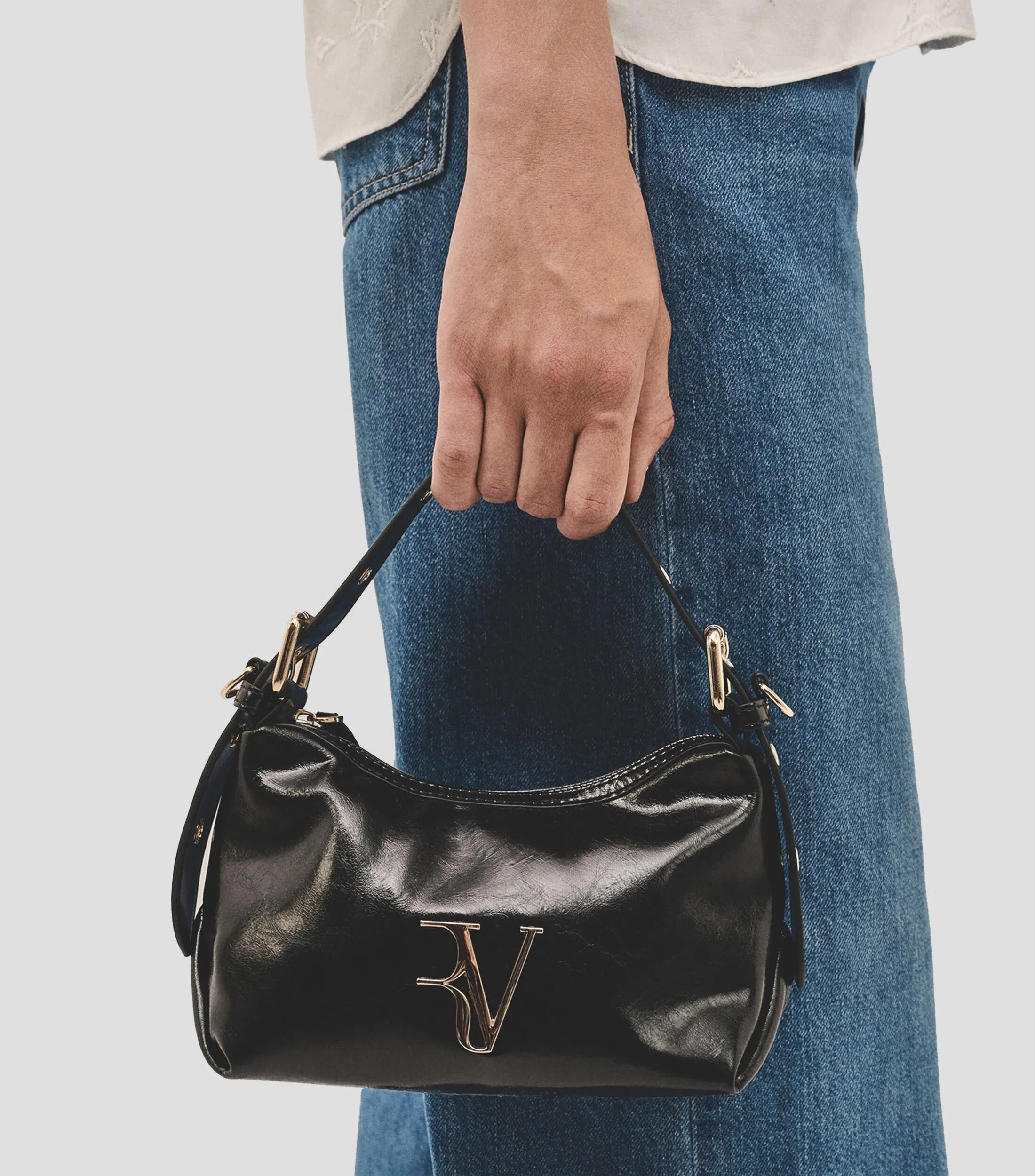 Roberto Verino Bolso mini hobo negro Margot Mujer