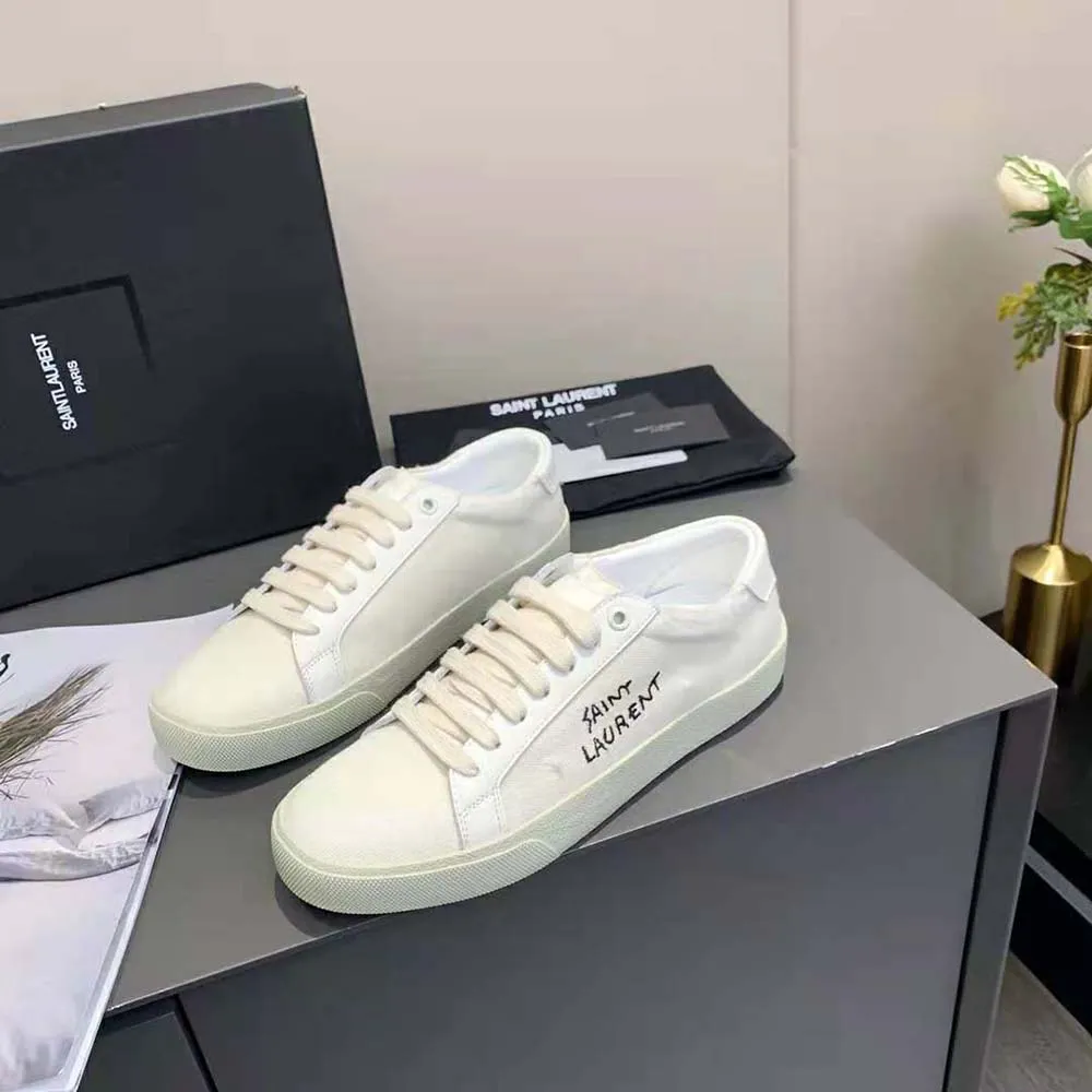 Saint Laurent Zapatillas YSL Mujer Court Classic SL/06 Bordadas con Saint Laurent