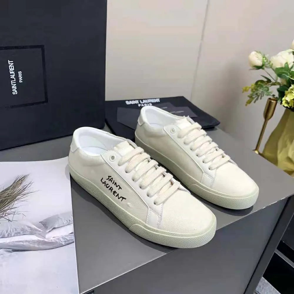 Saint Laurent Zapatillas YSL Mujer Court Classic SL/06 Bordadas con Saint Laurent