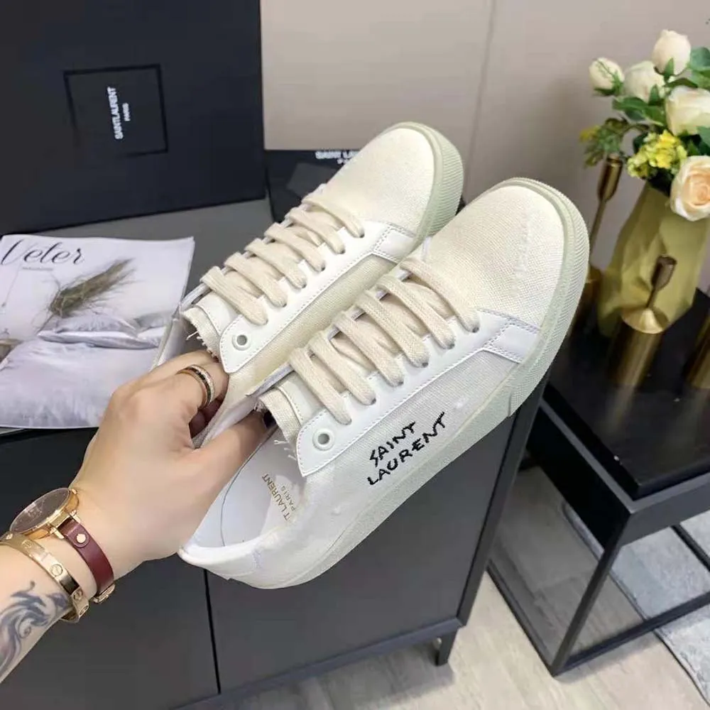 Saint Laurent Zapatillas YSL Mujer Court Classic SL/06 Bordadas con Saint Laurent
