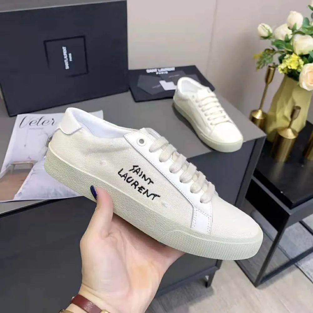 Saint Laurent Zapatillas YSL Mujer Court Classic SL/06 Bordadas con Saint Laurent