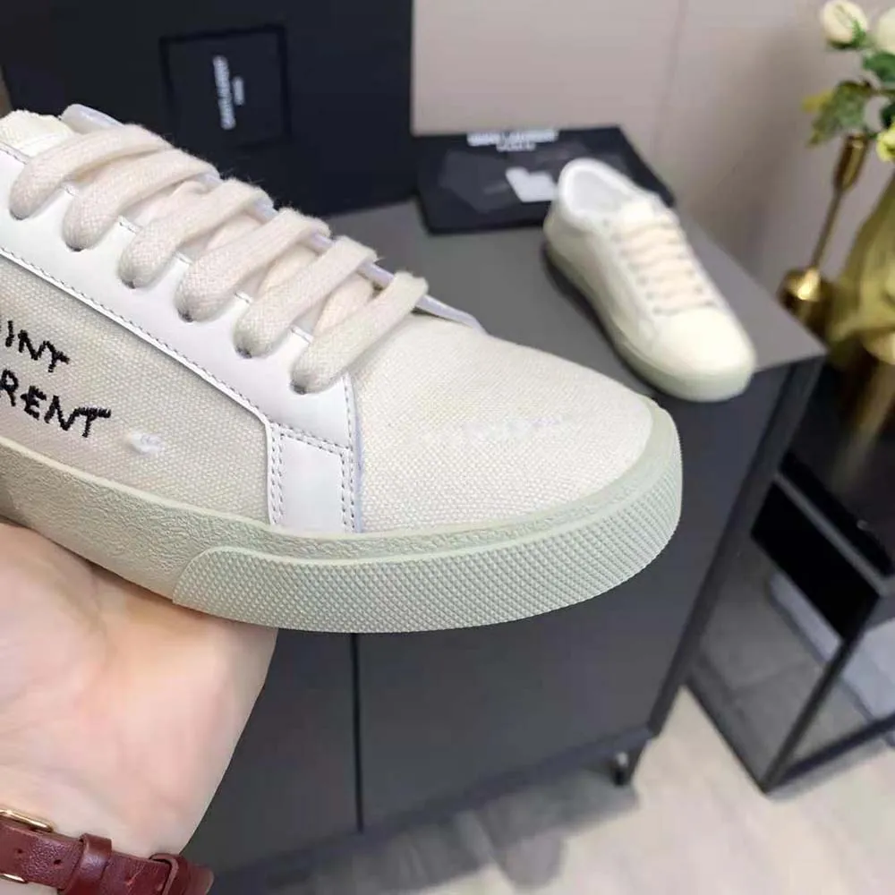 Saint Laurent Zapatillas YSL Mujer Court Classic SL/06 Bordadas con Saint Laurent