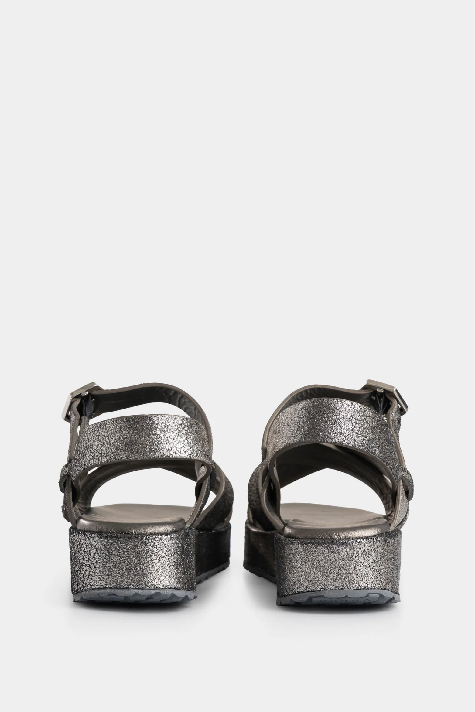 Sandalia plataforma Tabit de cuero folia para mujer hebilla hexagonal