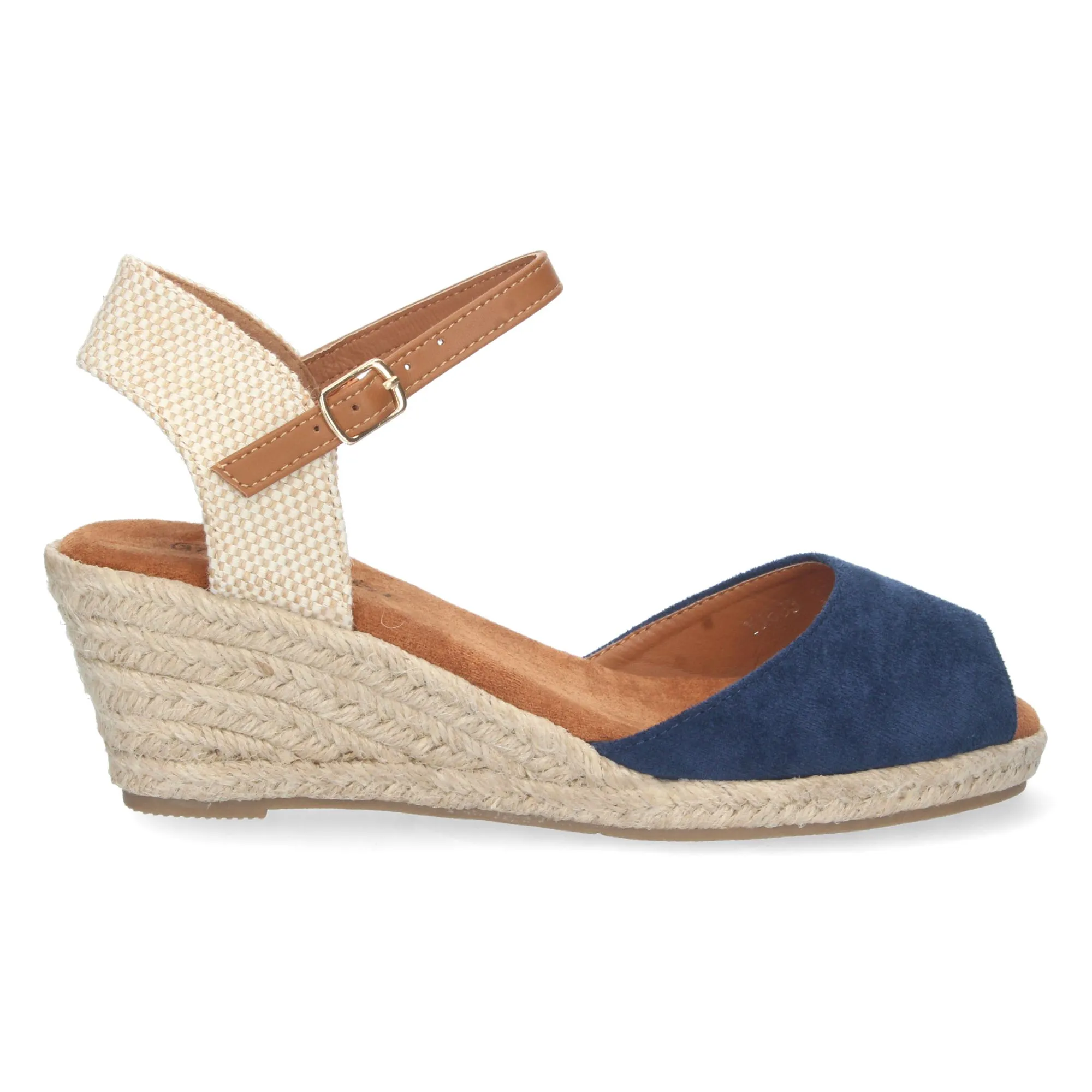 Sandalias de cuña media de yute mujer color marino