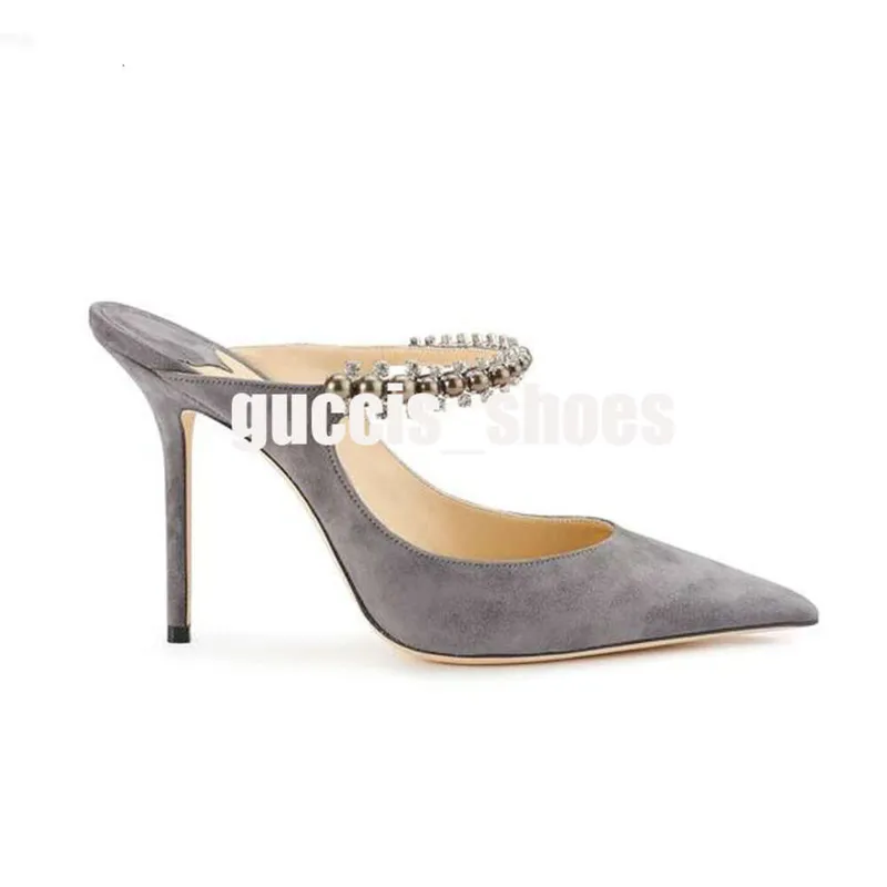 Sandalias de vestimenta de zapatos para mujeres de la marca de lujo Bombas Bing Bing Slipper High Crystal Store Stiletto Heels S
