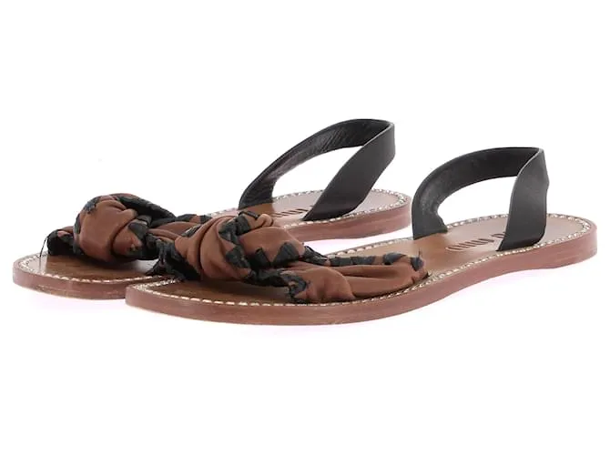 Sandalias MIU MIU T.EU 38.5 Cuero Camello 
