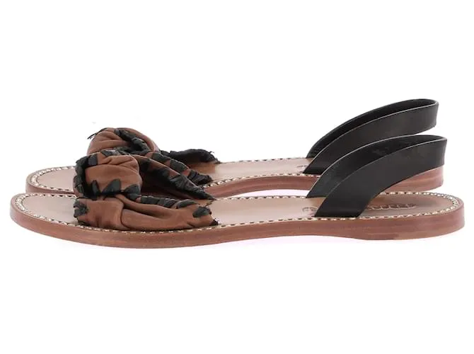 Sandalias MIU MIU T.EU 38.5 Cuero Camello 