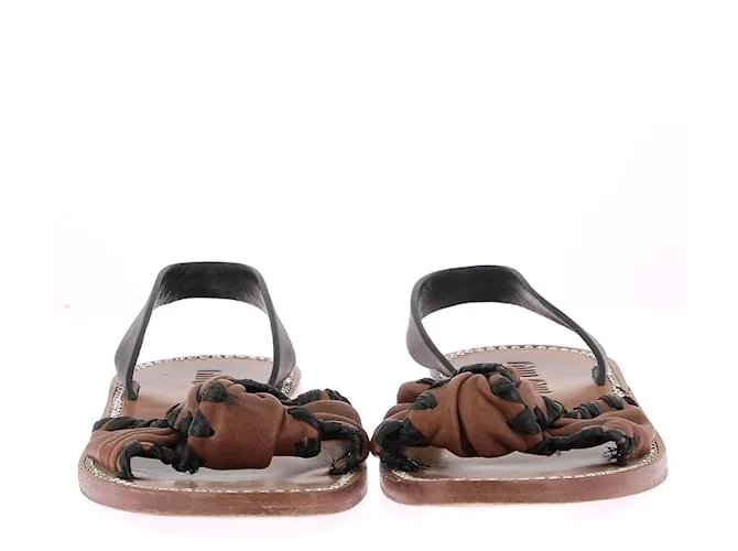 Sandalias MIU MIU T.EU 38.5 Cuero Camello 