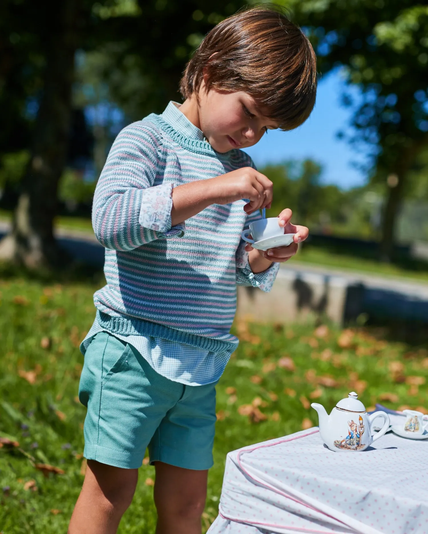 Shirt with pants and sweater from La Martinica Kids & Baby Collection