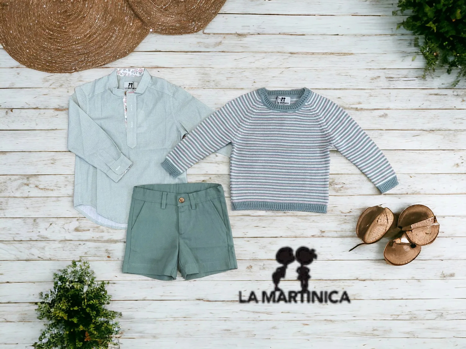 Shirt with pants and sweater from La Martinica Kids & Baby Collection