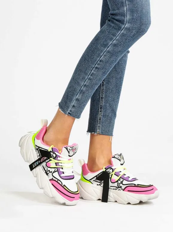 Shop Art CHUNKY AMY Deportivas de mujer en pitón multicolor