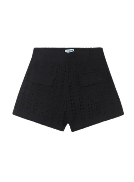 Short Mayoral Perforado Negro para Niña