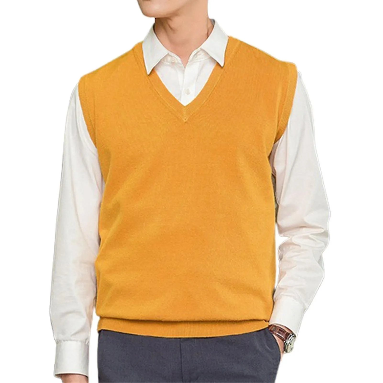 SLEEVELESS LOOSE WARM SWEATER VEST MEN VNECK PULLOVER WAISTCOAT