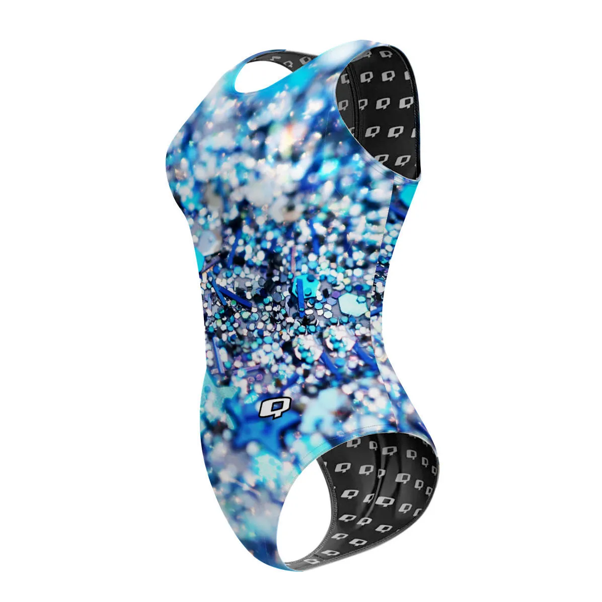 SNOW GLITTER  WOMEN WATERPOLO SWIMSUIT CLASSIC CUT