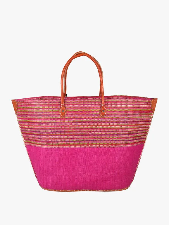 Solada Bolso de playa de paja de colores