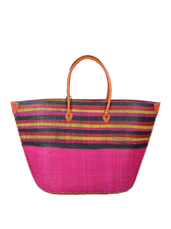 Solada Bolso de playa de paja de colores