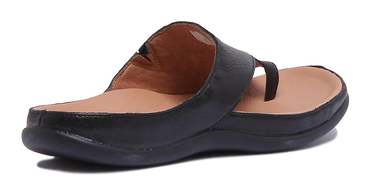 Strive Capri Sandalia de cuero con lazo en el dedo del pie para mujer en magenta