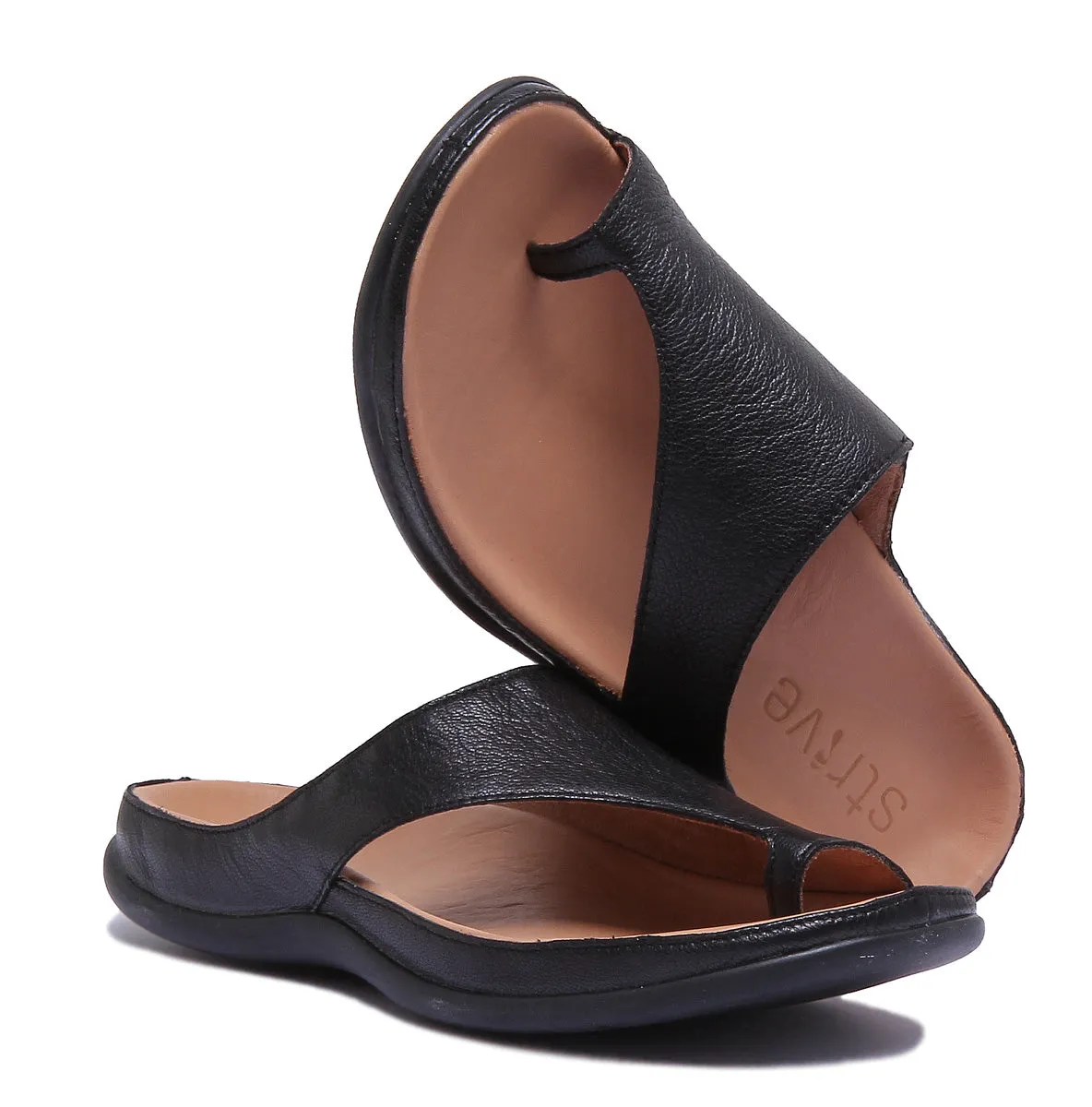 Strive Capri Sandalia de cuero con lazo en el dedo del pie para mujer en magenta