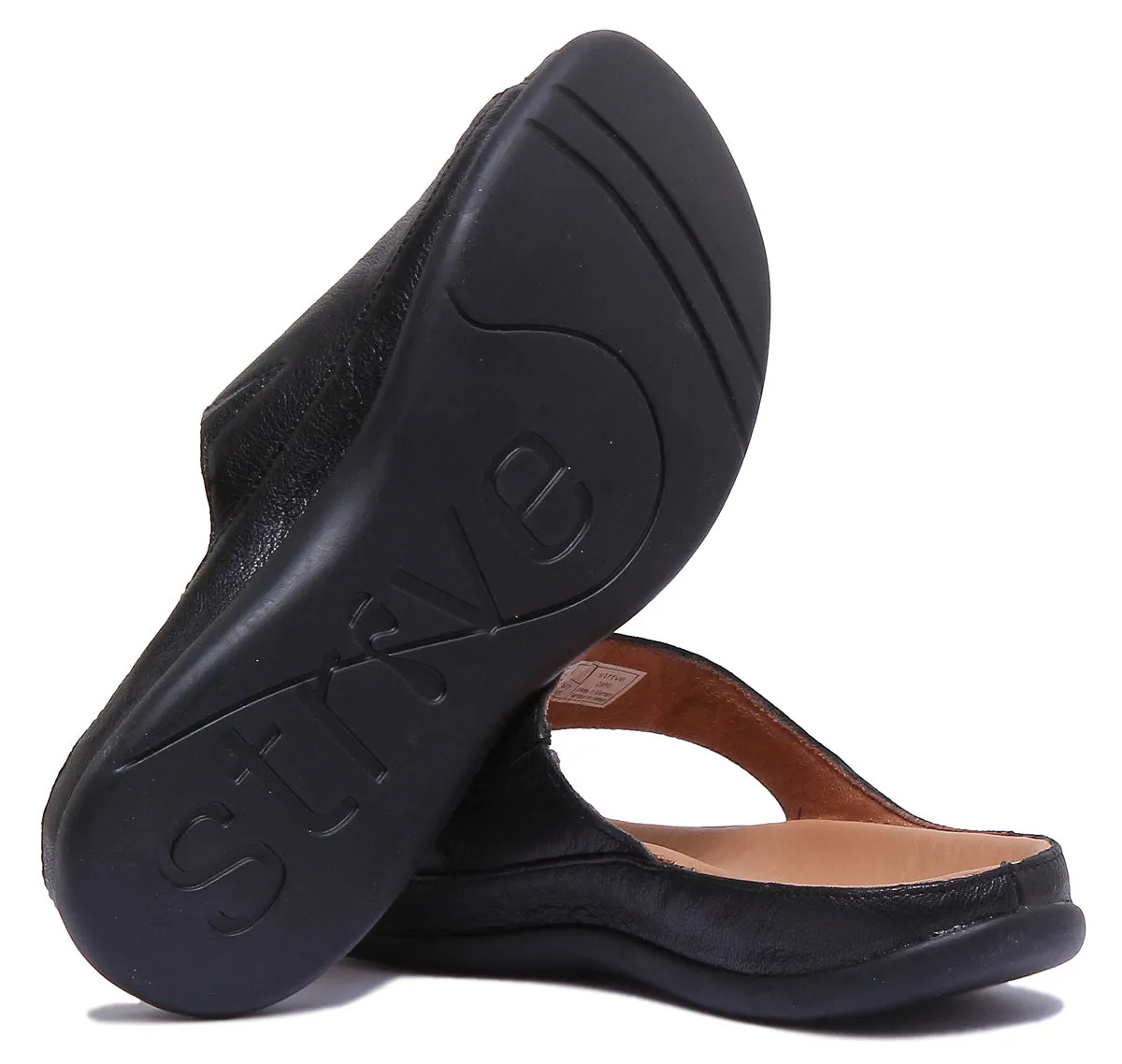 Strive Capri Sandalia de cuero con lazo en el dedo del pie para mujer en serpiente