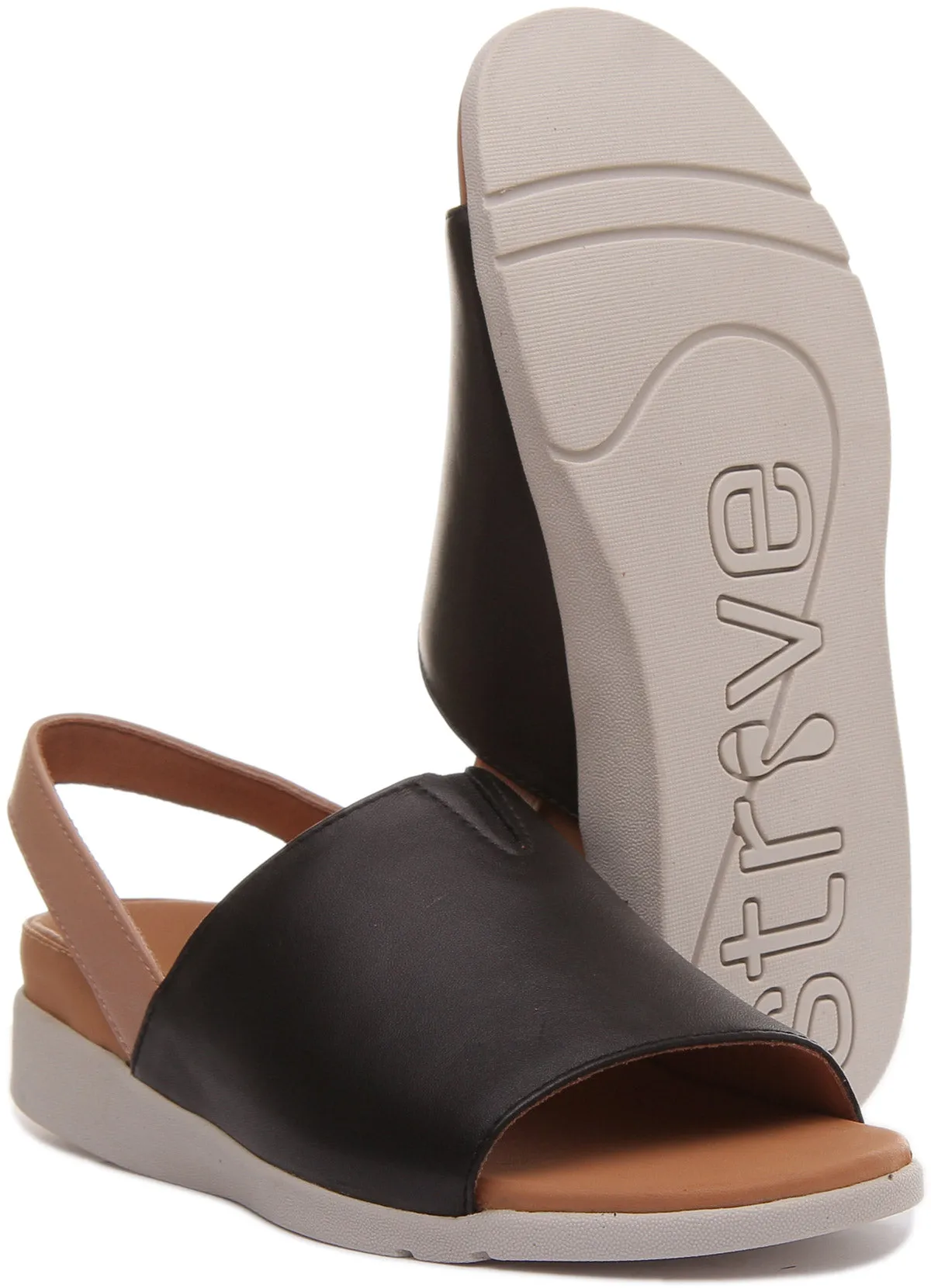 Strive Mara Sandalia con tira de cuero elevada para mujer en leopardo